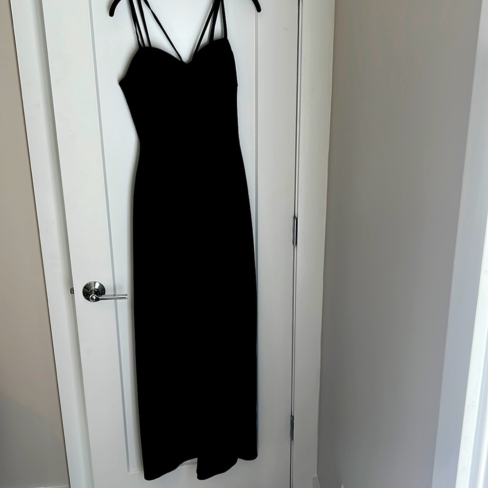 Black strappy gown